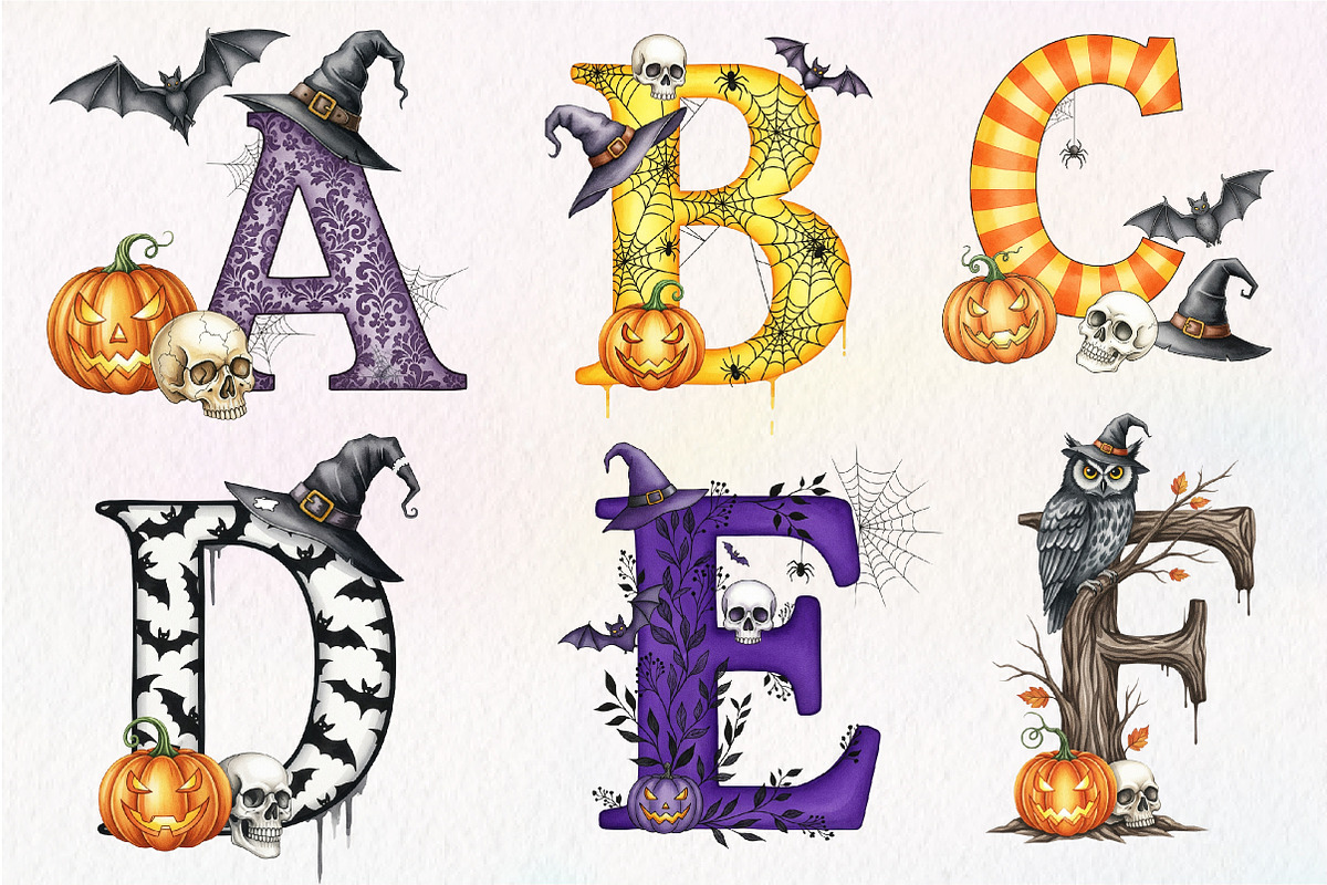 Halloween Alphabet Sublimation, an Illustration by Dream Creation (Photo 2 of 6)