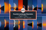 Futuristic Landscape Illustration, a Decorative Illustration by Housui Patterns (Thumbnail 1 of 9)
