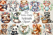 Boho Baby Clipart Bundle Boho Animal, an Illustration by DreamPrint404 (Thumbnail 1 of 5)