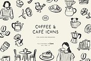 CAFÉ & COFFEE line art illustrations, a Food Illustration by Crocus Paperi (Thumbnail 1 of 8)
