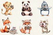 Cute Animals Photographer Clipart, an Illustration by OK Design (Thumbnail 4 of 5)