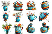 Whimsical Spring chinoiserie blue, an Illustration by Designworld (Thumbnail 3 of 5)