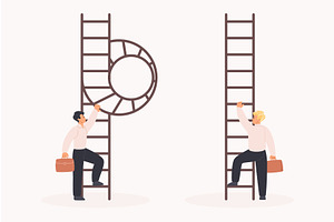 Business leadership challenge easy, a Person Illustration by Lemberg Vector