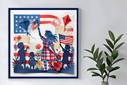 4th of July Paper Cutting, a Person Illustration by Sharon Schwalbe (Thumbnail 1 of 6)