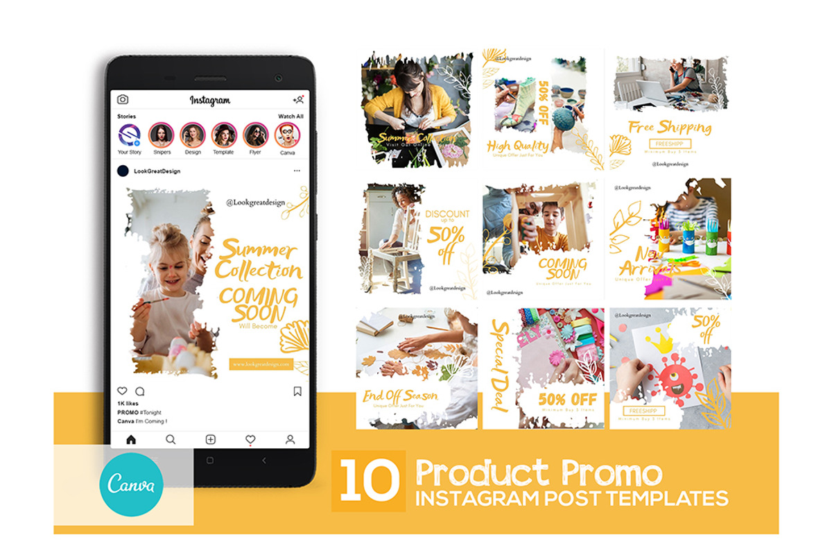 Instagram Post Template For Canva, a Social Media Template by DreamColor (Photo 1 of 5)