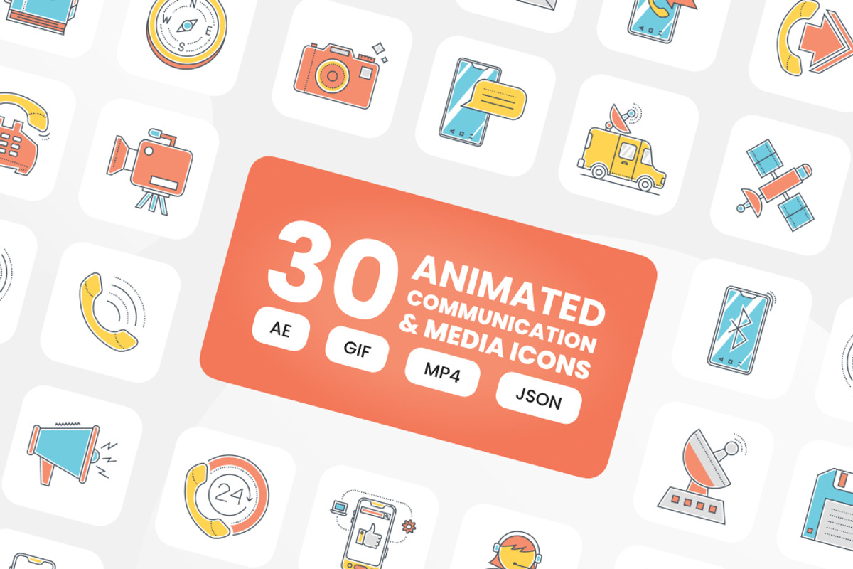 Animated Communication Media Icons