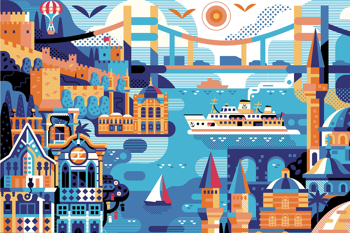 Istanbul Travel Poster, an Illustration by Alex Krugli (Photo 5 of 7)