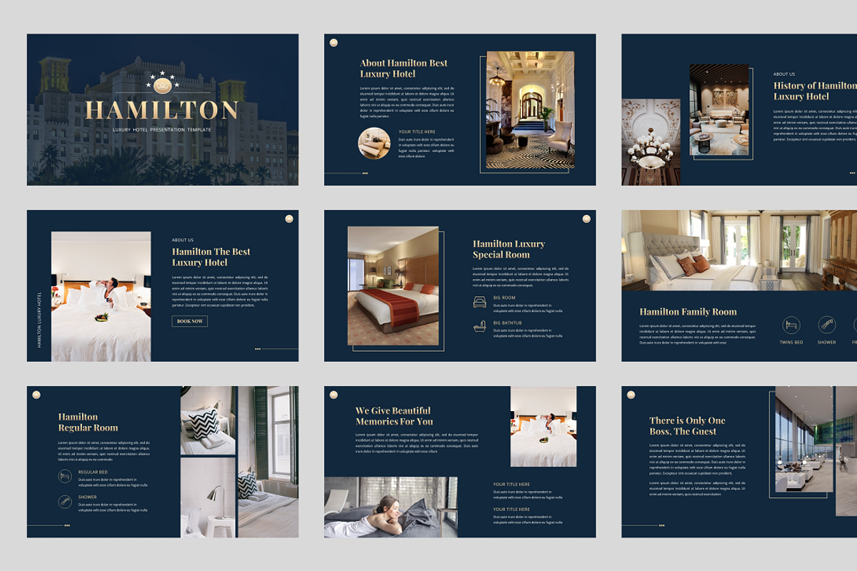 Hamilton - Luxury Hotel Powerpoint, a Presentation Template by Biwarastudio