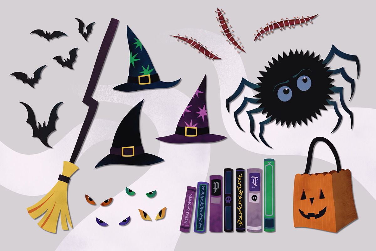 Halloween Party. 80+ Illustrations, a Decorative Illustration by Vicccky (Photo 7 of 9)