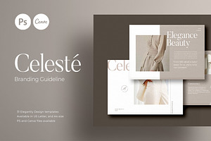 PS & Canva Celeste Brand Guideline, a Magazine Template by Eviory