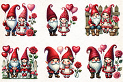 Valentine Gnome Couple Clipart, an Illustration by DreamCafeArt (Thumbnail 4 of 4)