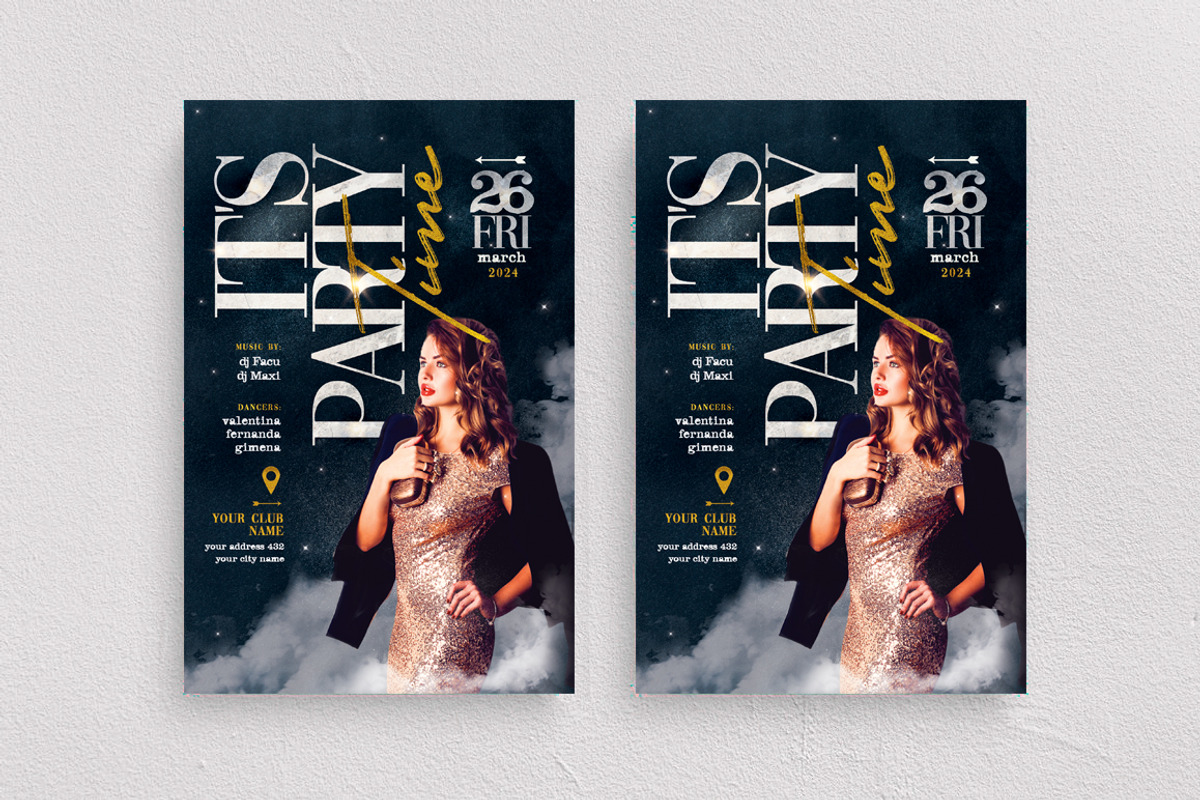It's Party Time Flyer Template, a Flyer Template by Touringxx Creative Studio (Photo 1 of 3)