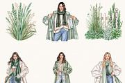 Watercolor Cozy Green Lifestyle, an Object Illustration by BusyDaydesign (Thumbnail 5 of 9)