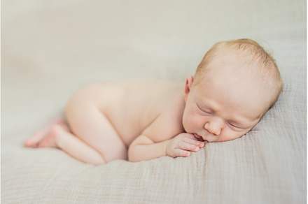 The baby is sleeping peacefully in