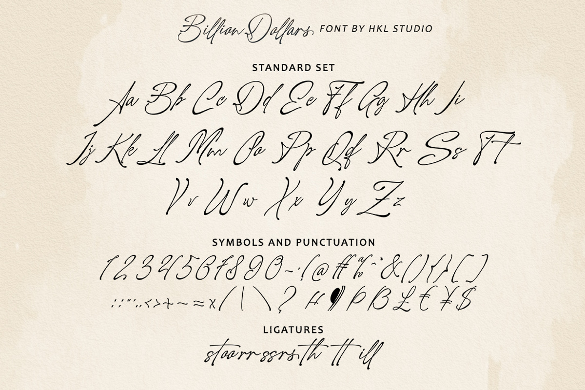 Billion Dollars, a Font by HKL Studio (Photo 8 of 10)