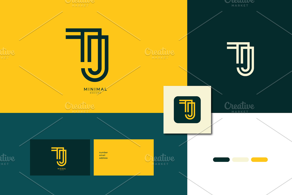 Monogram icon logo TJ, a Branding & Logo Template by idesign_4u