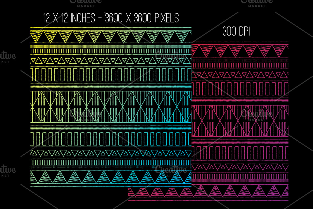 Aztec Gradient Night 16 Patterns, a Pattern Graphic by Pip Sweet (Photo 3 of 3)