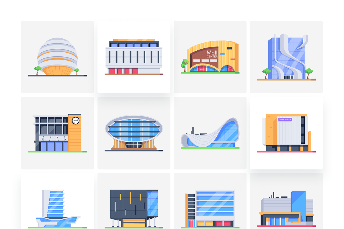 Isometric Shopping Mall Icons, a Duotone Icon by Vectors Market (Photo 6 of 7)