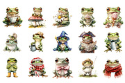 Cute Frog Clipart, an Illustration by Designking (Thumbnail 2 of 5)