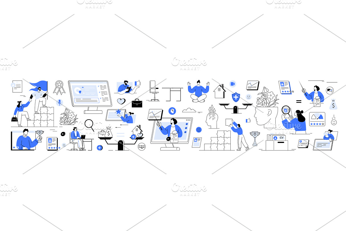 Talent recruitment employee trining, a Person Illustration by robuart