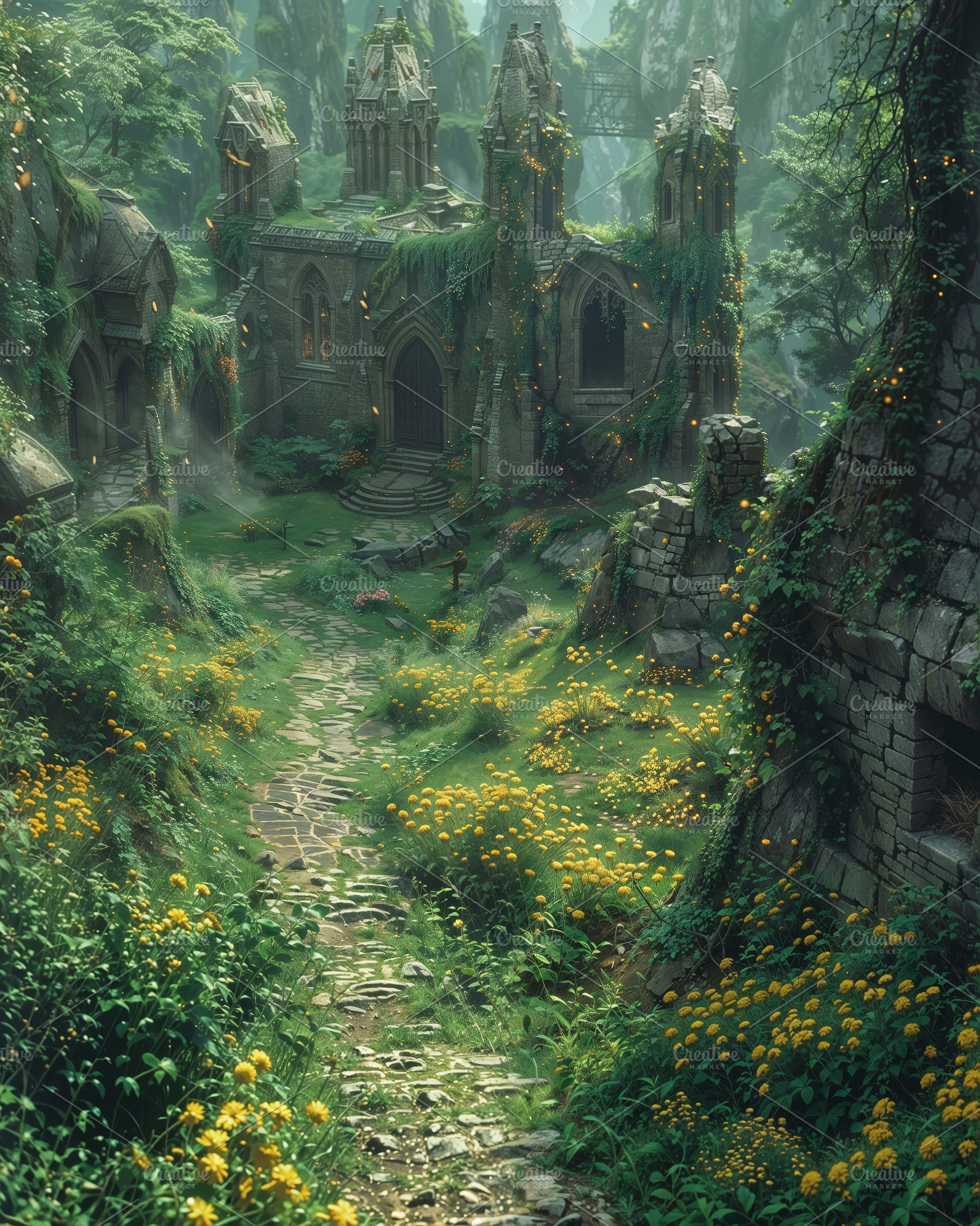 A Cobblestone Path Winds, a Photo by Hamza067
