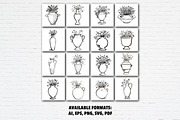 Flower Urn Doodles Bundle, a Decorative Illustration by Guavanaboy (Thumbnail 2 of 3)