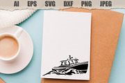 Stencil Boat, a Technology Illustration by MARYCRAFTIRIA (Thumbnail 3 of 3)