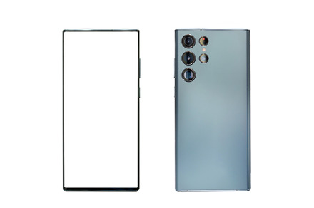 Isolated blank mobile phone screen