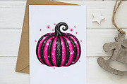 Pink and Black Sequin Pumpkin PNG, an Illustration by Dream Creation (Thumbnail 2 of 5)