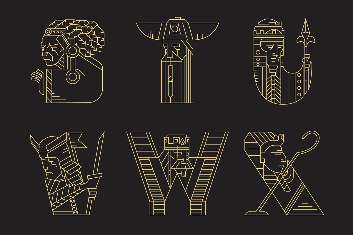 Rulers (vector letters and numbers) preview 7