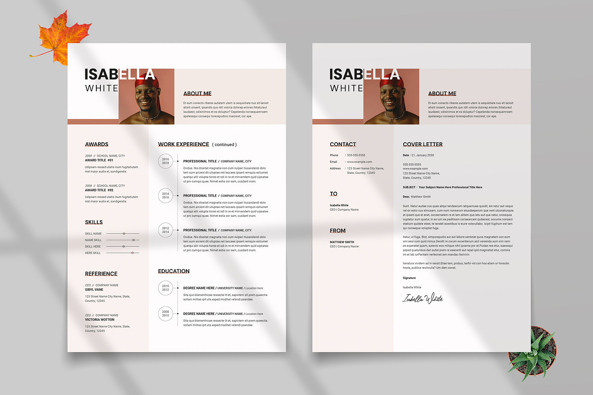 Modern Resume CV Template Design preview 2