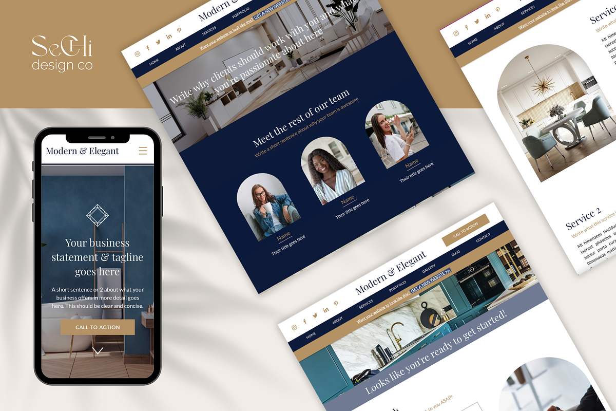 Modern Wix Website Template, a Wix Template by Sechi Design Co (Photo 2 of 5)