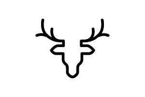 deer head minimalist line art logo, a Branding & Logo Template by devastd