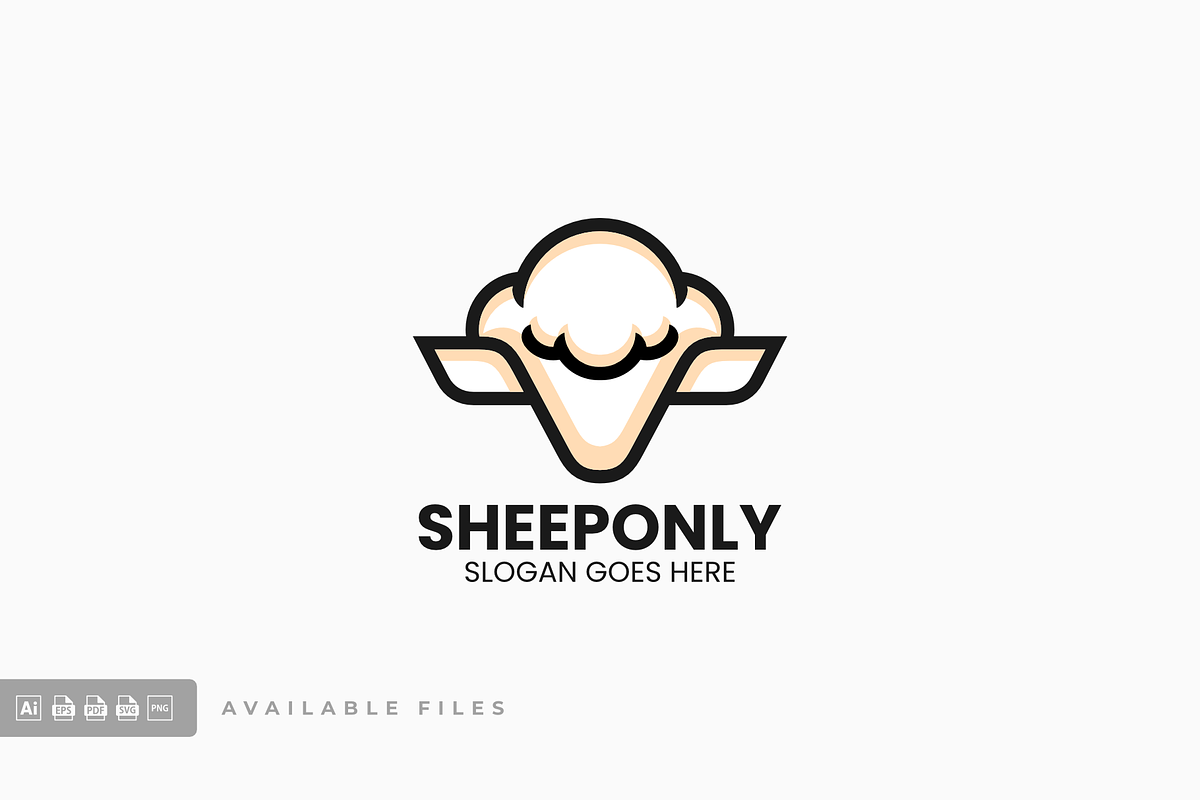 Sheep Only Line Art Logo, a Branding & Logo Template by ivan_artnivora