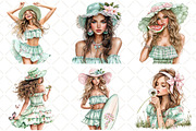 Watercolor Summer Girl Clipart, an Illustration by Black Bird Studio (Thumbnail 5 of 5)