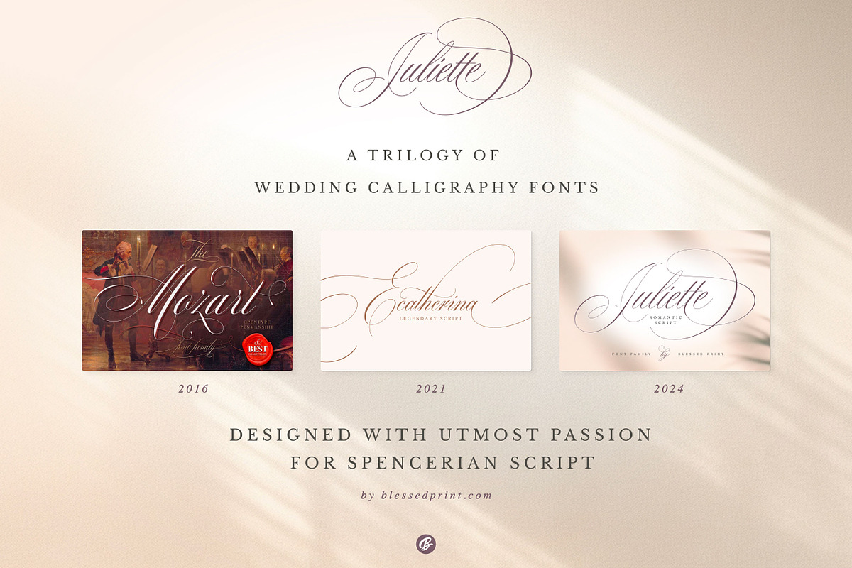 The Mozart Script, a Script Font by Blessed Print (Photo 17 of 21)