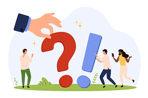 Interacting Question Exclamation pl, an Education Illustration by Flashvector