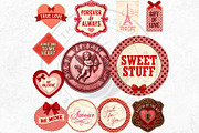 Vintage Valentines Day Labels PNG, a Seasonal Illustration by ThatsDesignArt (Thumbnail 5 of 9)