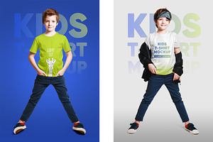 Mixed Kids T Shirt Mockups Vol2