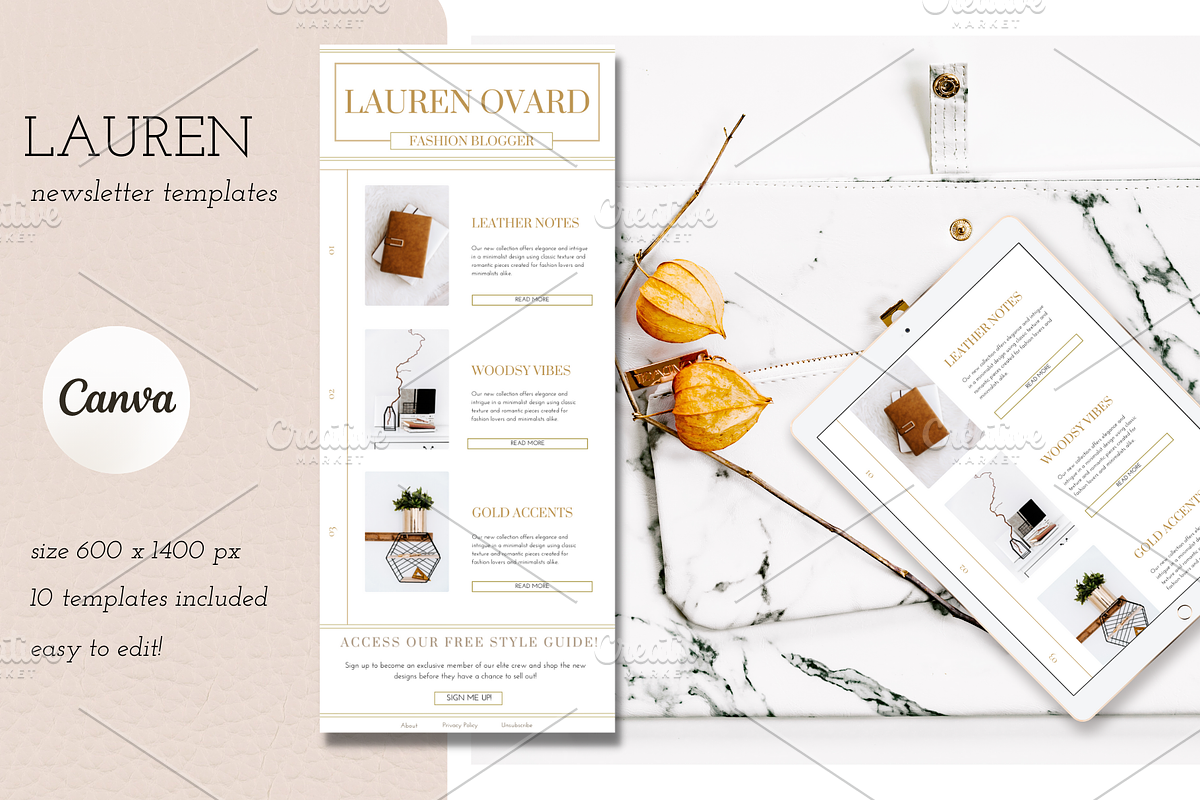 Lauren Newsletter Templates, a Marketing Template by The Edits Shop (Photo 6 of 8)