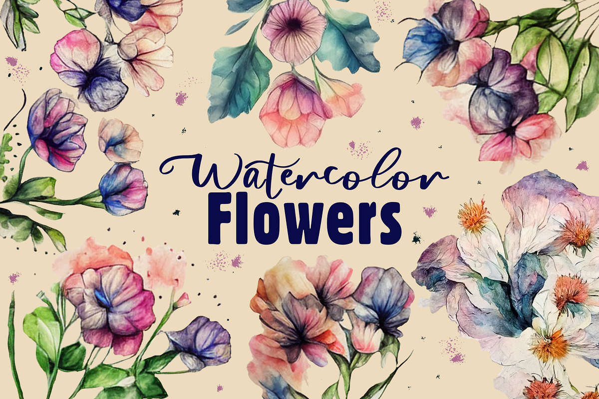 Watercolor Flowers | Hand-drawn, an Illustration by Tamara Sary (Photo 1 of 6)