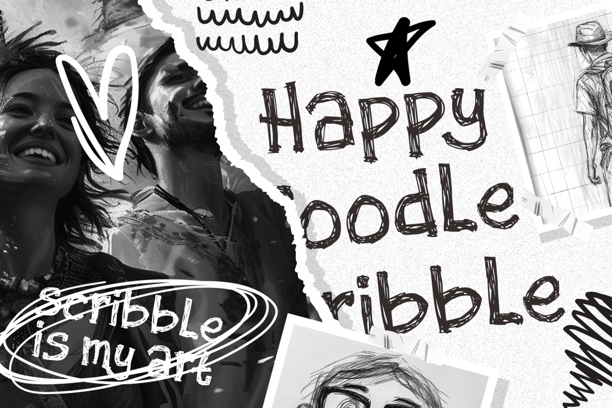 Doodle Lines Scribble Handwritten, a Font by PutraCetol Studio (Photo 4 of 5)
