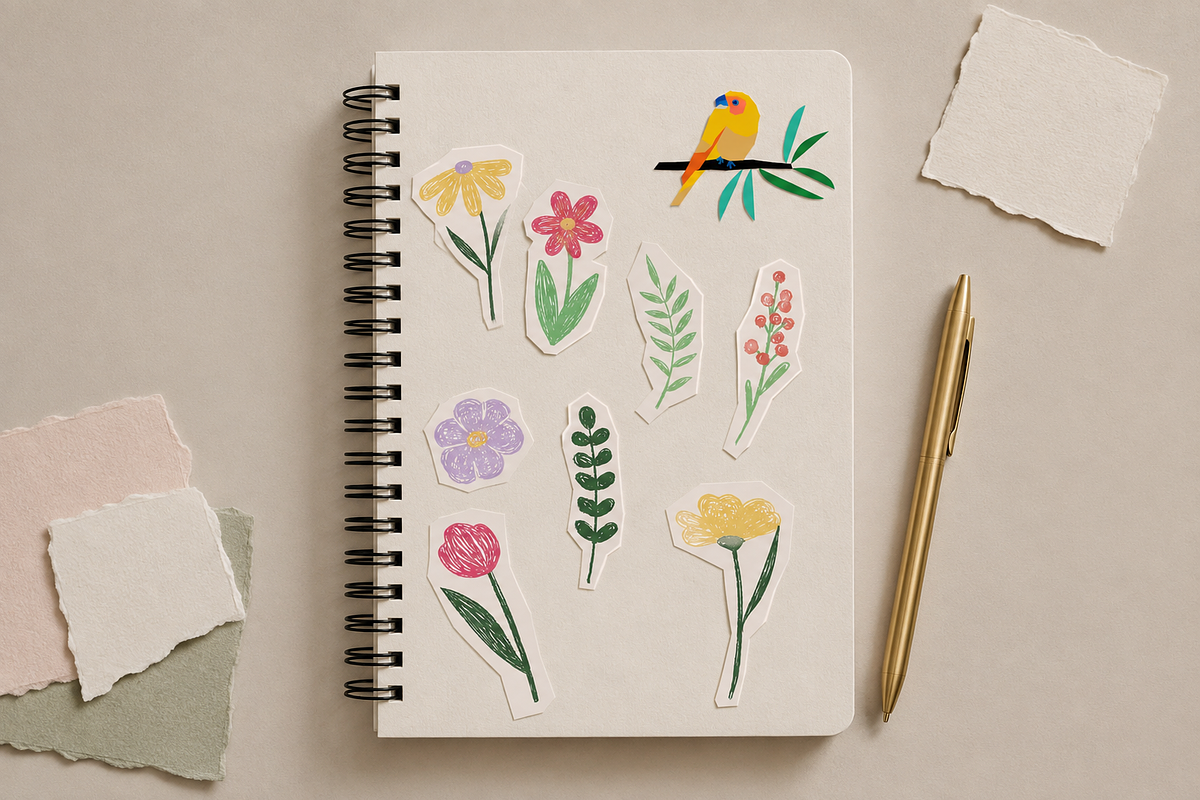 Hand-Cut Paper Flowers & Birds, a Decorative Illustration by Anna Studio (Photo 3 of 11)