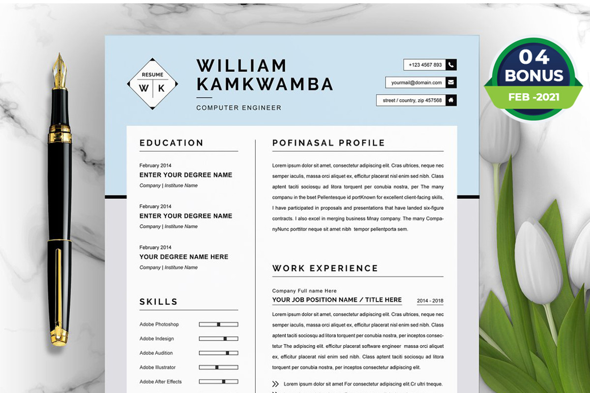 Resume/CV Bundle | 200+ for $29, a Resume Template by ResumeInventor (Photo 160 of 207)