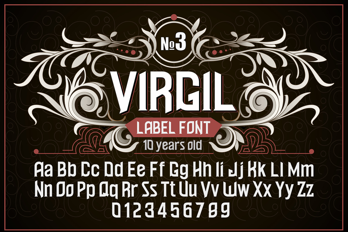 Vintage otf font Virgil, a Symbol Font by Fractal fonts & graphics (Photo 1 of 3)