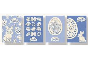Set of Happy Easter greeting cards, an Object Illustration by Andrey Yaroslavtsev