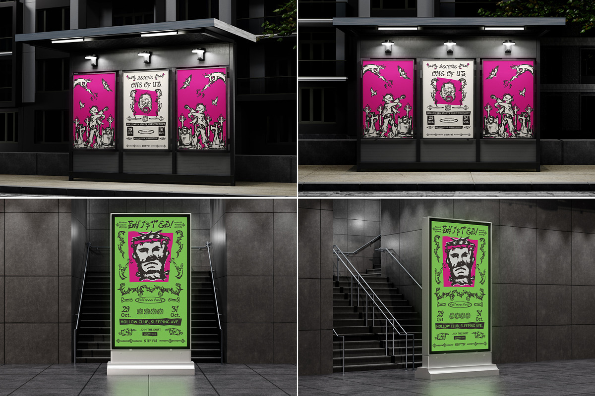 34 Halloween Party Event Mockups, an Advertising Mockup by Vitora Mockup (Photo 7 of 12)