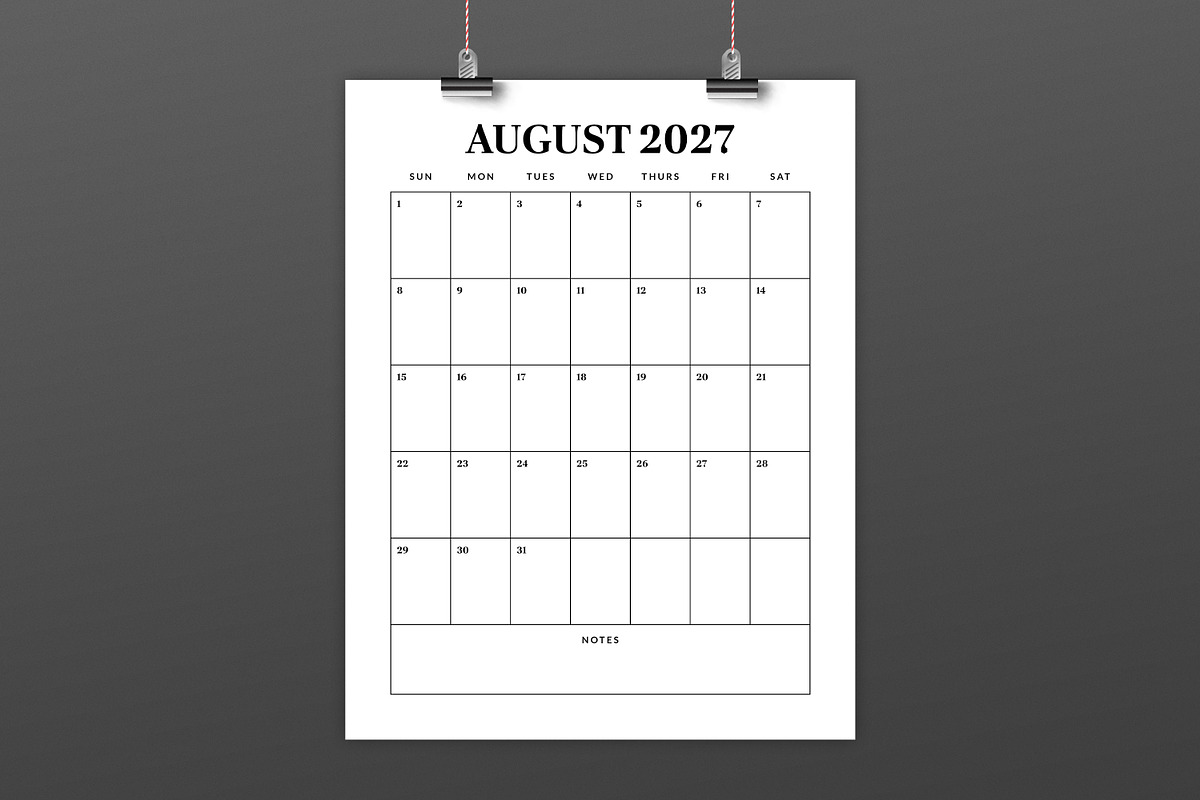 2027 Vertical 8.5x11 Inch Calendar preview 4