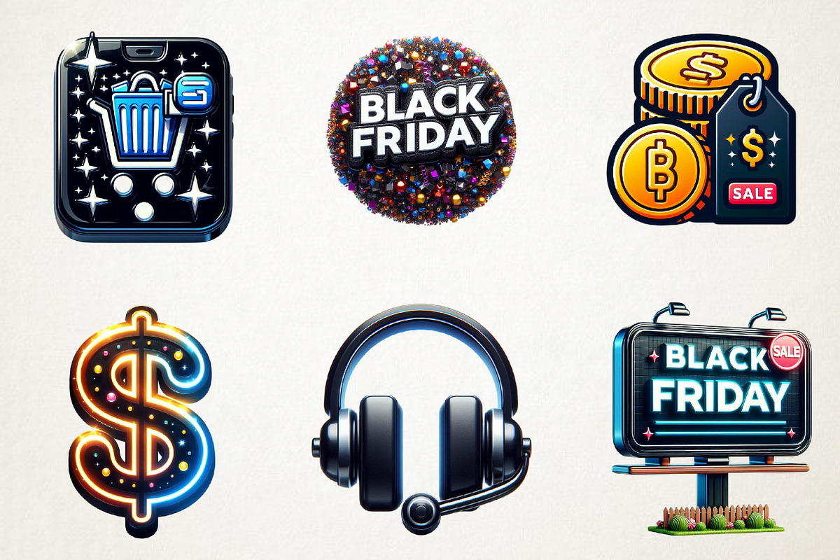 Creative Black Friday Icons Clipart, an Illustration by RobertsArt (Photo 2 of 7)