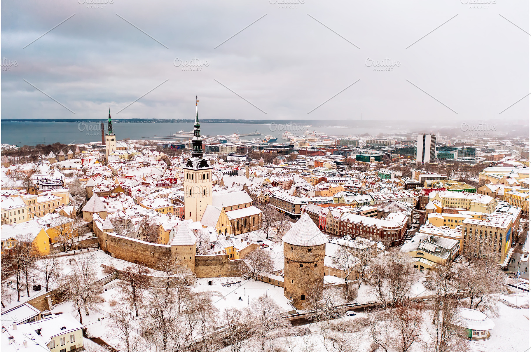 Aerial View of Tallinn in winter, an Architecture Photo by Nature and travel